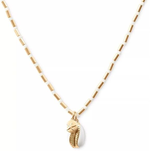 NWT Lucky Brand Gold Shell Motif Pendant Necklace, 18" + 2" Extender #LBNk2 - Picture 7 of 8